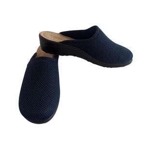 Fly Flot Navy Blue Mesh Anti-Shock Anatomic Slip On Clog Mules EU 39 US 8